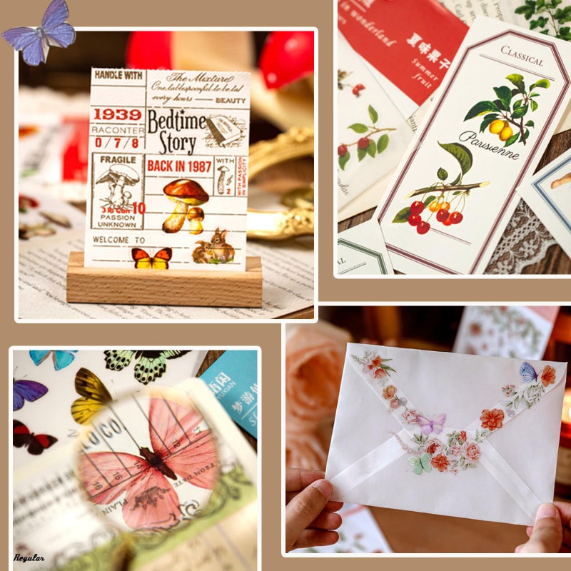 FGISAR 12 Sheets Rub on Transfers for Furniture Crafts Vintage Rub On Transfer Stickers Flower Plant Mushroom Butterfly Berry Stickers for Wood Fabric Furniture Decals for Home Office Scrapbooking Journals - Image 4